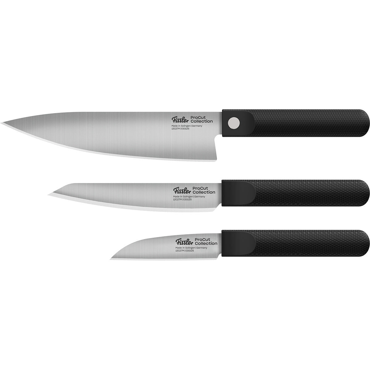 Fissler ProCut 3-delige set met koksmes, universeel mes en schilmesje