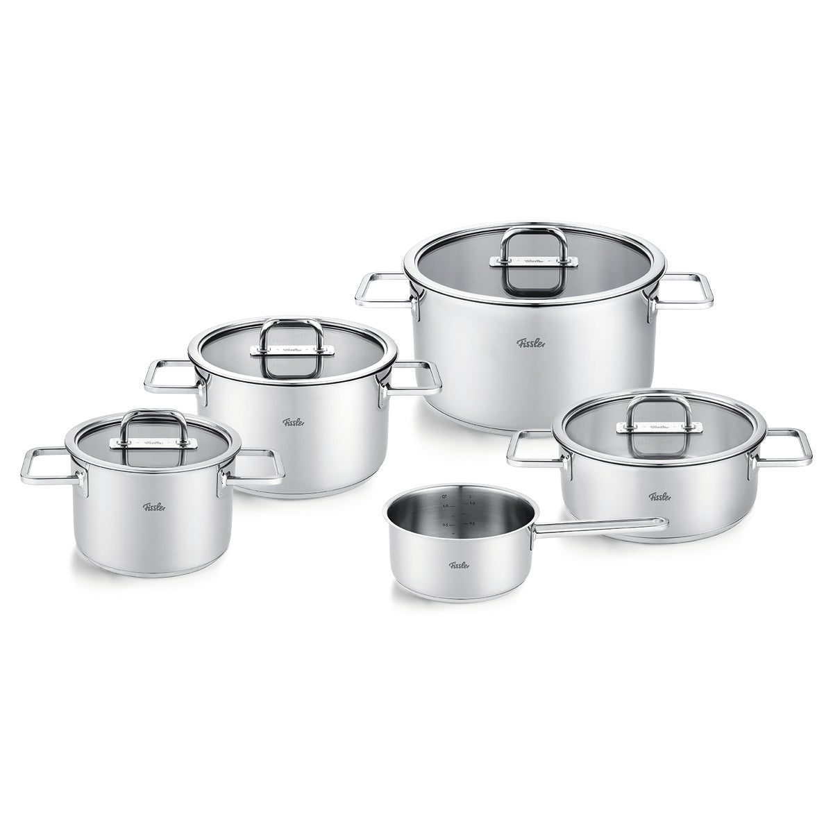 Viseo® Pro 5-delige pannenset met glazen deksels