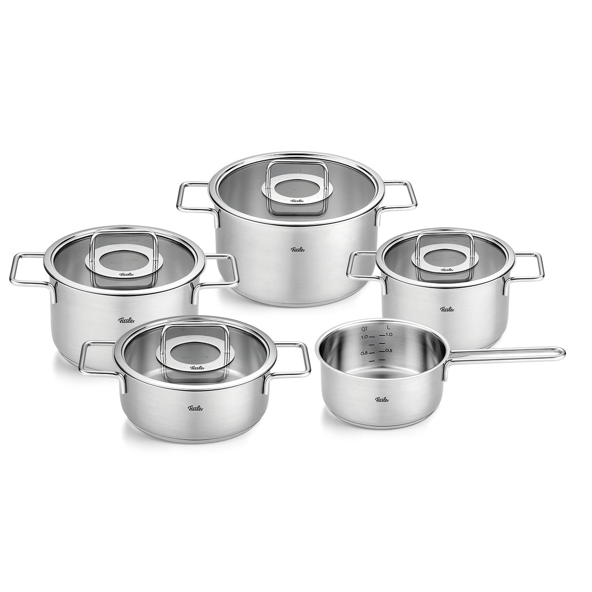 Fissler Pure Collection® 5-delige pannenset met glazen deksels