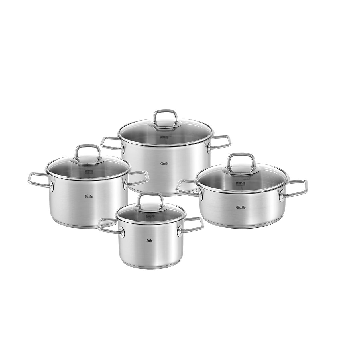 Viseo® 4-delige pannenset met glazen deksels