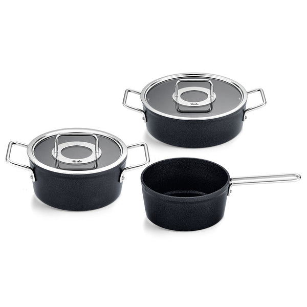 Adamant® 3-delige pannenset met glazen deksels