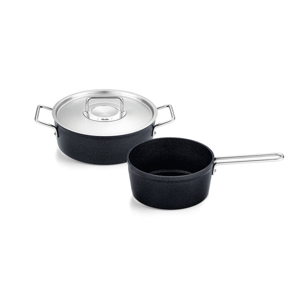 Adamant® 2-delige pannenset met metalen deksel