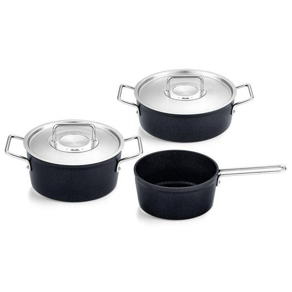Adamant® 3-delige pannenset met metalen deksels