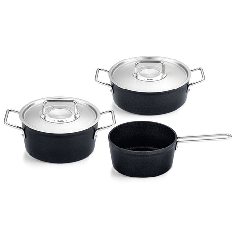 Adamant® 3-delige pannenset met metalen deksels