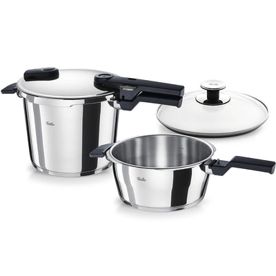Fissler Vitaquick® 3-delige snelkookpannenset, 3,5 l & 6 l met glazen deksel
