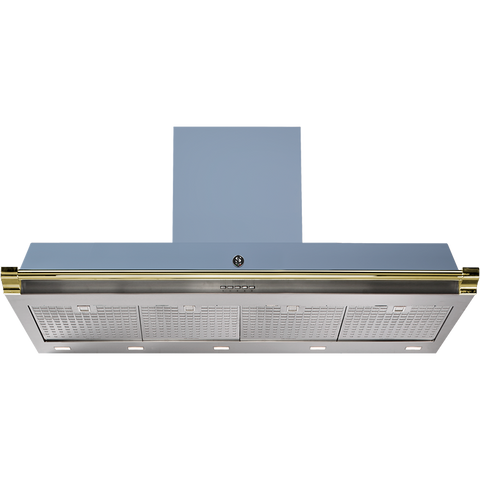 Steel Ascot AKL120 Afzuigkap met soft-touch bediening Mat Blauw Messing
