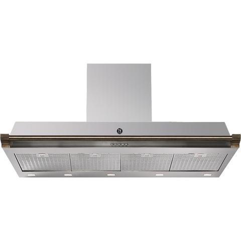 Steel Ascot AKL120 Afzuigkap met soft-touch bediening Inox (Stainless Steel) Brons