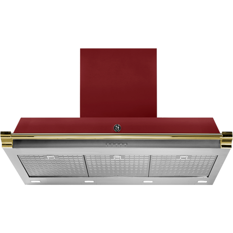 Steel AKL90 afzuigkap met LED-verlichting Bordeaux Messing