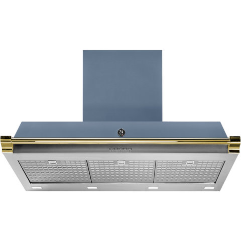 Steel AKL90 afzuigkap met LED-verlichting Mat Blauw Messing