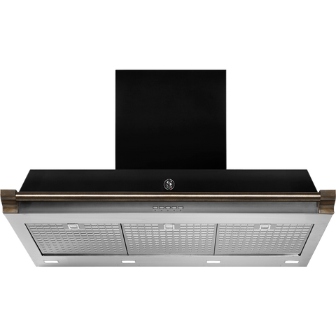 Steel AKL90 afzuigkap met LED-verlichting Glanzend Zwart Brons