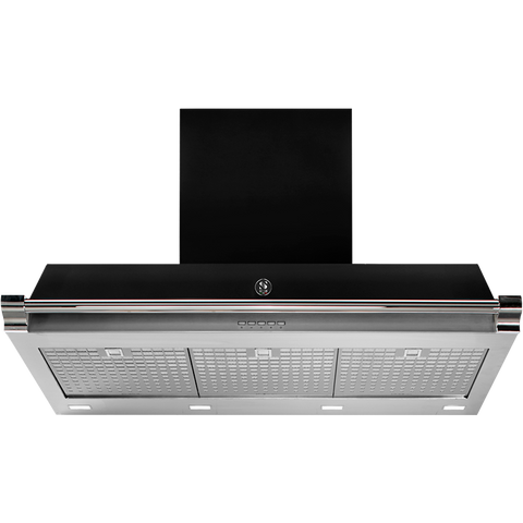 Steel AKL90 afzuigkap met LED-verlichting Glanzend Zwart Chroom