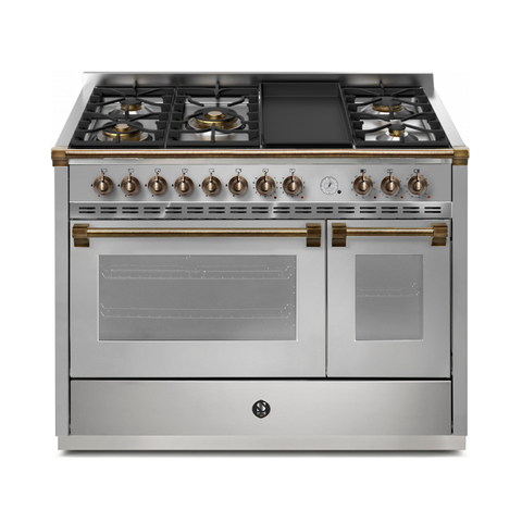Steel Cucine Ascot Pulse 120 gasfornuis Inox + Brons (AP12FF-4TMSSB)