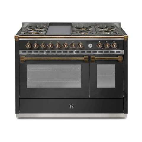 Steel Cucine Ascot Pulse 120 gasfornuis Mat Antraciet + Brons (AP12FF-4TMANB)