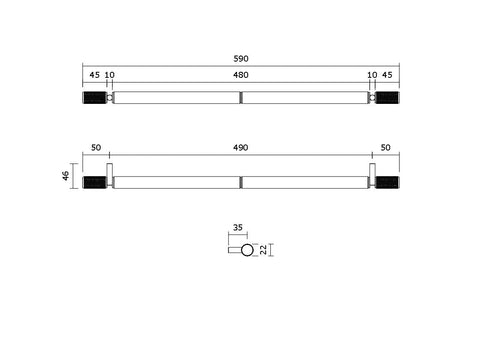 ARTISAN Furniture Pull Up Bar / AP590 Silver & Walnut Wood