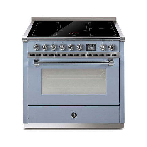 Steel Fornuis Ascot 90 - Inductie Fornuis | AQ9S-5FI | Model 2024-Fornuizen-Steel Cucine-Mat blauw / Celeste-CHROME-Jones-Jansen