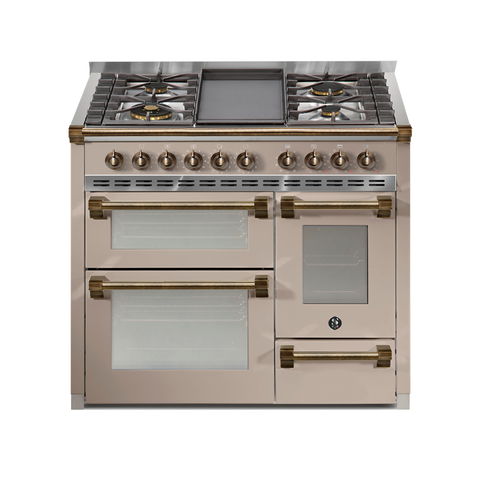 Steel Fornuis Ascot 100/3 - Gas Fornuis | AQ10SFF | Model 2024-Fornuizen-Steel Cucine-5 PITS GAS MET TABLE TOP (4T of 4B)-Mat beige / Sabbia-BRONS-Jones-Jansen