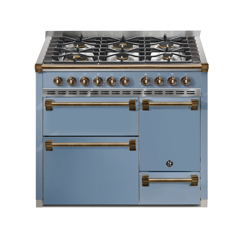 Steel Fornuis Ascot 100/3 D - Gas Fornuis | AQ10SFF-D | Model 2024-Fornuizen-Steel Cucine-6 PITS GAS (6W)-Mat blauw / Celeste-BRONS-Jones-Jansen