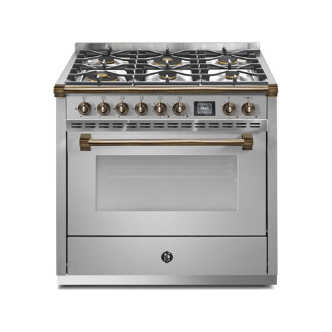 Steel Fornuis Ascot 90 - Gas Fornuis | AQ9S | Model 2024-Fornuizen-Steel Cucine-6 PITS GAS (6W)-INOX-BRONS-Jones-Jansen