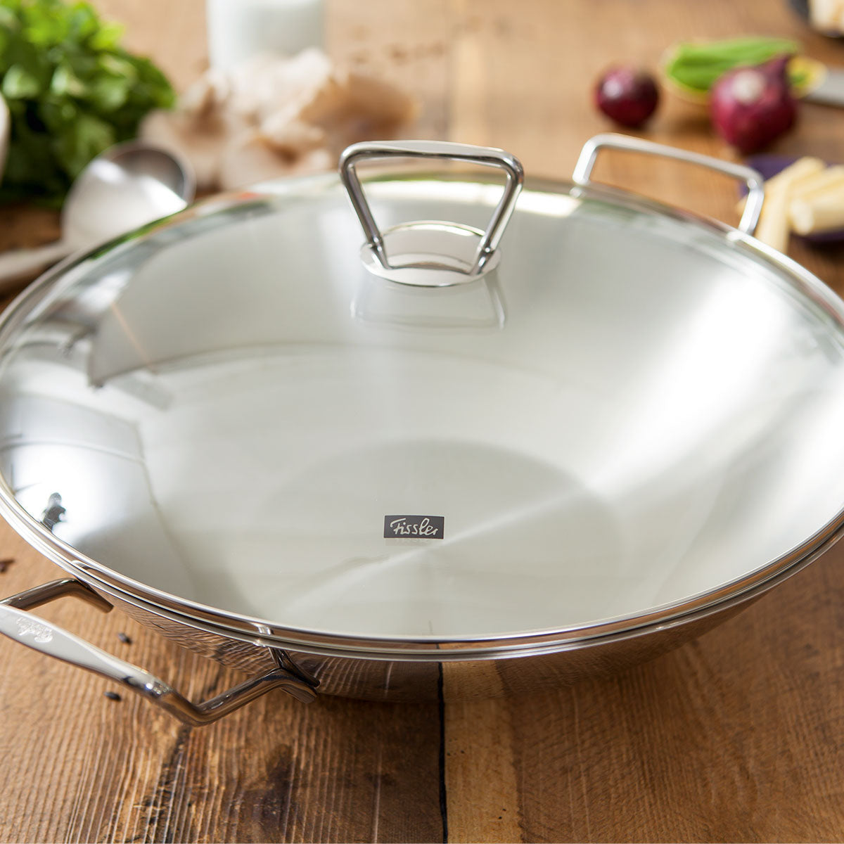 Kunming wok met glazen deksel 36 cm