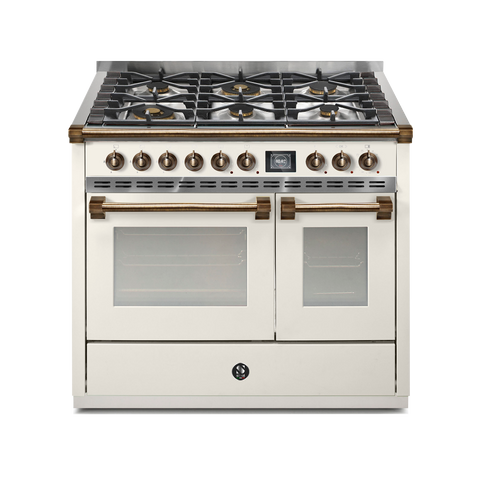Steel Fornuis Ascot 100- Gas Fornuis | AQ10SF | Model 2024-Fornuizen-Steel Cucine-6 PITS GAS (6W)-Mat wit / Nuvola-BRONS-Jones-Jansen