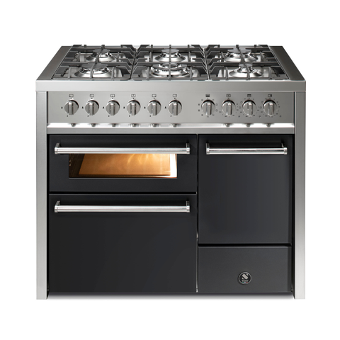 Steel Stove Enfasi 100/3 All Black with brick oven | EQ10FFF-6 NF | Model 2023