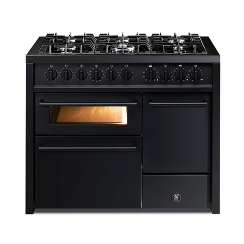 Steel Stove Enfasi 100/3 All Black with brick oven | EQ10FFF-6 NF | Model 2023