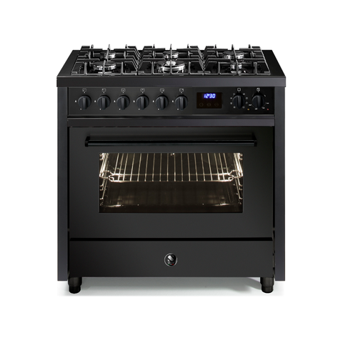 Steel gas fornuis Enfasi Pulse 90 cm – Inox of Nero Fumo | EP9F-6