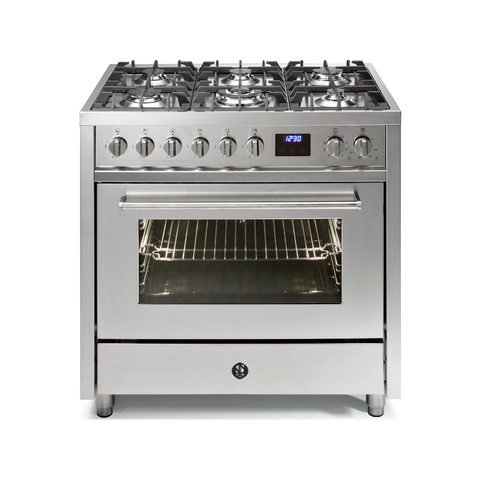 Steel gas fornuis Enfasi Pulse 90 cm – Inox of Nero Fumo | EP9F-6