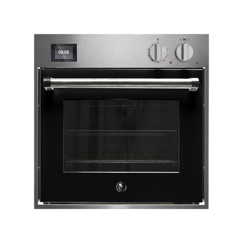 Steel Genesi GQFE6-S inbouwoven 60x60 cm met combi-stoom Glanzend Zwart