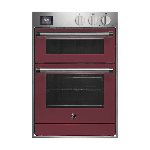Steel Genesi GQFFE6-S inbouwoven 60x90 cm met combi-stoomoven en pizzaoven Glanzend Bordeaux