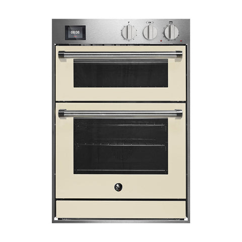 Steel Genesi GQFFE6-S inbouwoven 60x90 cm met combi-stoomoven en pizzaoven Glanzend Crème