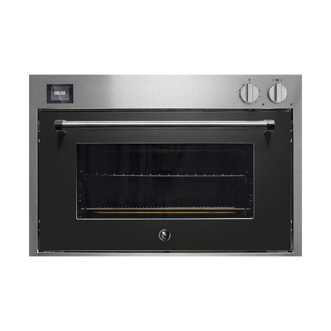 Steel Genesi GQFE9-S inbouwoven 90x60 cm met 91 liter combi-stoomoven Glanzend Zwart