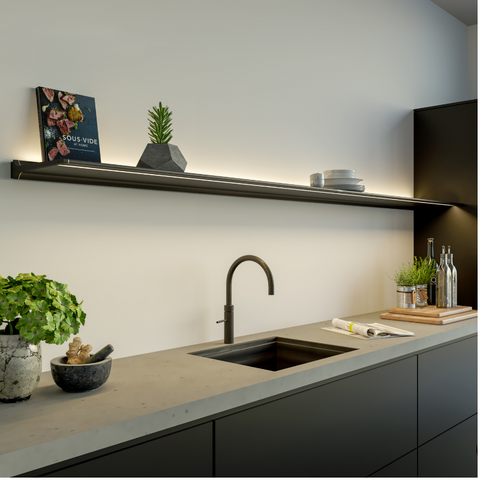 Jansen & de Bont / Novy - Shelf - Mineral Black - 125 cm - Nieuwste Versie 2026 - SKU: 720202