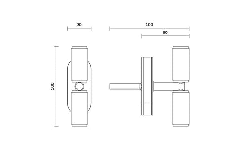 ARTISAN Window T-Bar Handle / AWTH Silver &  Walnut Wood