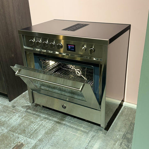Steel inductie fornuis Genesi 90 Mistral met kookveldafzuiging | GQ9SF-4FIKW | Model 2026