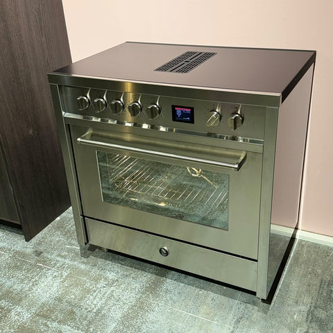 Steel inductie fornuis Genesi 90 Mistral met kookveldafzuiging | GQ9SF-4FIKW | Model 2026