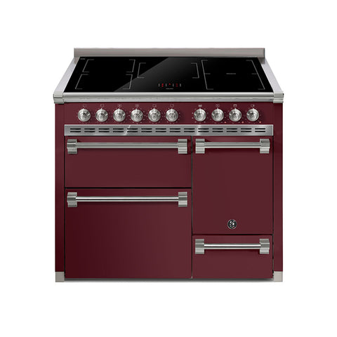 Steel Fornuis Ascot 100/3- Inductie Fornuis | AQ10SFF-D-5FI | Model 2024-Fornuizen-Steel Cucine-Glanzend Bordeaux-NIKKEL-Jones-Jansen