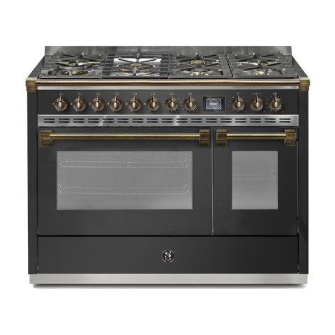 Steel Fornuis Ascot 120 - Gas Fornuis | AQ12SF | Model 2024-Fornuizen-Steel Cucine-7 PITS GAS INC. MEGA WOK (6M)-Mat Antraciet-BRONS-Jones-Jansen