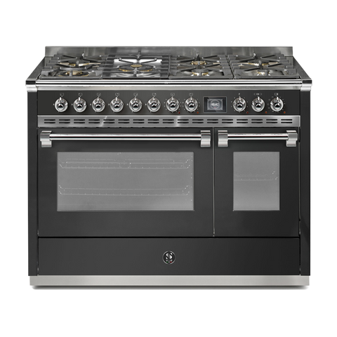 Steel Fornuis Ascot 120 - Gas Fornuis | AQ12SF | Model 2024-Fornuizen-Steel Cucine-7 PITS GAS INC. MEGA WOK (6M)-Mat Antraciet-CHROME-Jones-Jansen