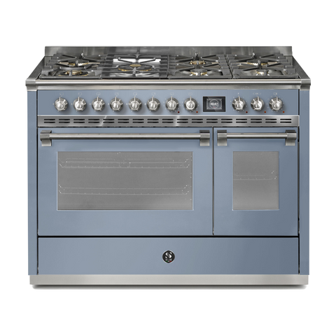 Steel Fornuis Ascot 120 - Gas Fornuis | AQ12SF | Model 2024-Fornuizen-Steel Cucine-7 PITS GAS INC. MEGA WOK (6M)-Mat blauw / Celeste-NIKKEL-Jones-Jansen