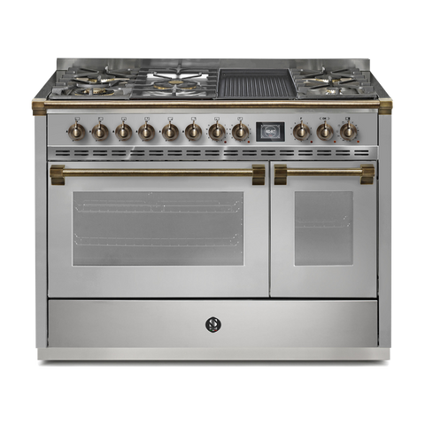 Steel Fornuis Ascot 120 - Gas Fornuis | AQ12SF | Model 2024-Fornuizen-Steel Cucine-5 PITS GAS INC. MEGA WOK + BAK/GRILLPLAAT (4BM/4TM)-INOX-BRONS-Jones-Jansen