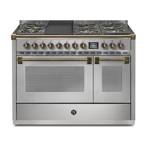 Steel Fornuis Ascot 120 - Gas Fornuis | AQ12SF | Model 2024-Fornuizen-Steel Cucine-6 PITS GAS + BAK/GRILLPLAAT (6B/6T)-INOX-BRONS-Jones-Jansen