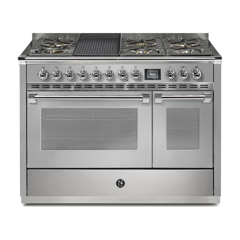 Steel Fornuis Ascot 120 - Gas Fornuis | AQ12SF | Model 2024-Fornuizen-Steel Cucine-6 PITS GAS + BAK/GRILLPLAAT (6B/6T)-INOX-CHROME-Jones-Jansen