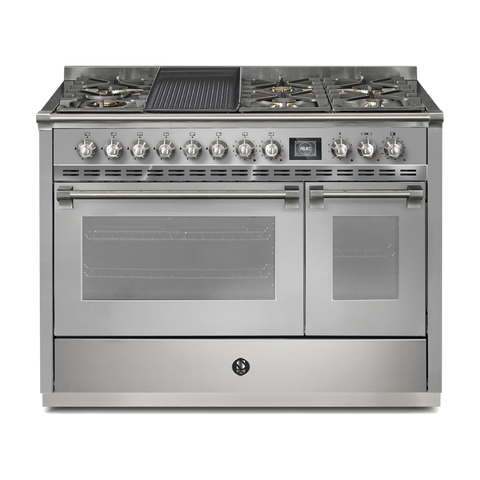 Steel Fornuis Ascot 120 - Gas Fornuis | AQ12SF | Model 2024-Fornuizen-Steel Cucine-6 PITS GAS + BAK/GRILLPLAAT (6B/6T)-INOX-NIKKEL-Jones-Jansen