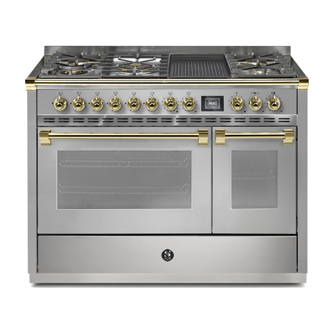 Steel Fornuis Ascot 120 - Gas Fornuis | AQ12SF | Model 2024-Fornuizen-Steel Cucine-5 PITS GAS INC. MEGA WOK + BAK/GRILLPLAAT (4BM/4TM)-INOX-MESSING-Jones-Jansen