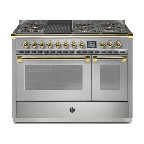 Steel Fornuis Ascot 120 - Gas Fornuis | AQ12SF | Model 2024-Fornuizen-Steel Cucine-6 PITS GAS + BAK/GRILLPLAAT (6B/6T)-INOX-MESSING-Jones-Jansen