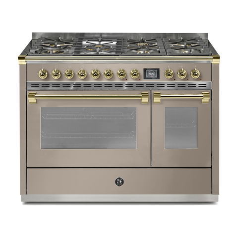 Steel Fornuis Ascot 120 - Gas Fornuis | AQ12SF | Model 2024-Fornuizen-Steel Cucine-7 PITS GAS INC. MEGA WOK (6M)-Mat beige / Sabbia-MESSING-Jones-Jansen