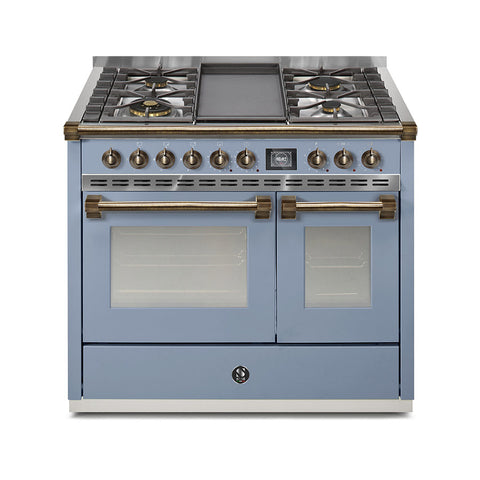 Steel Fornuis Ascot 100- Gas Fornuis | AQ10SF | Model 2024-Fornuizen-Steel Cucine-4 PITS GAS MET TABLE TOP (4T/4B)-Mat blauw / Celeste-BRONS-Jones-Jansen