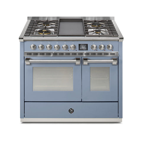 Steel Fornuis Ascot 100- Gas Fornuis | AQ10SF | Model 2024-Fornuizen-Steel Cucine-4 PITS GAS MET TABLE TOP (4T/4B)-Mat blauw / Celeste-NIKKEL-Jones-Jansen