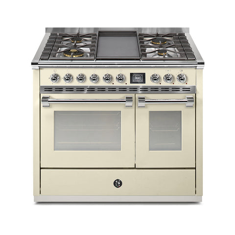 Steel Fornuis Ascot 100- Gas Fornuis | AQ10SF | Model 2024-Fornuizen-Steel Cucine-4 PITS GAS MET TABLE TOP (4T/4B)-Glanzend Creme / Crema-CHROME-Jones-Jansen